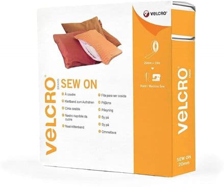 Velcro Hook & Loop Tape: Sew-On: 10m x 20mm: White - V60270